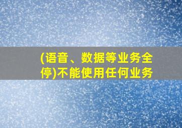 (语音、数据等业务全停)不能使用任何业务