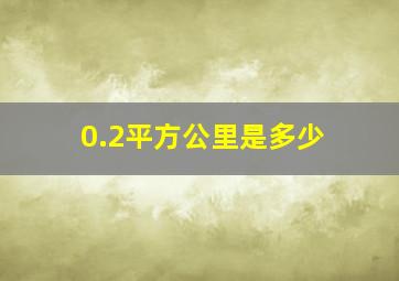 0.2平方公里是多少