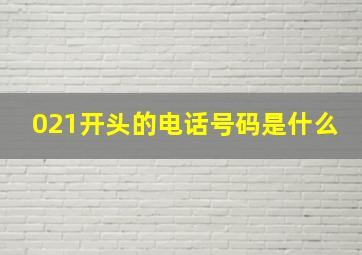 021开头的电话号码是什么