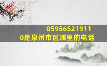 059565219110是泉州市区哪里的电话