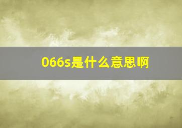 066s是什么意思啊