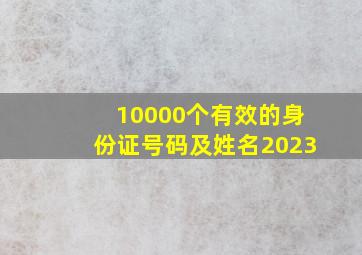 10000个有效的身份证号码及姓名2023