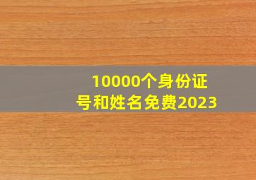 10000个身份证号和姓名免费2023