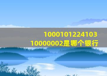 100010122410310000002是哪个银行