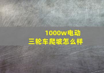 1000w电动三轮车爬坡怎么样