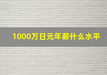 1000万日元年薪什么水平