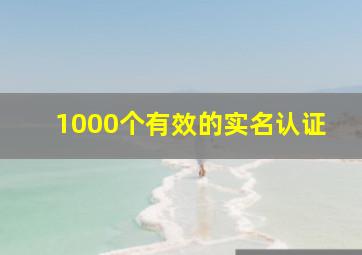 1000个有效的实名认证