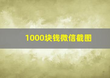 1000块钱微信截图