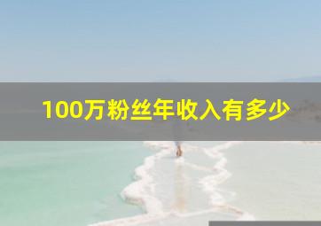 100万粉丝年收入有多少