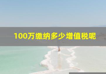 100万缴纳多少增值税呢