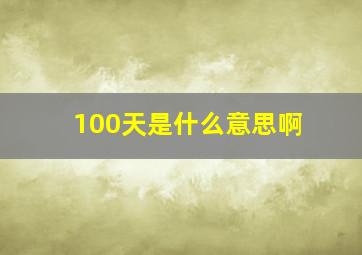 100天是什么意思啊