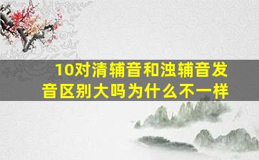 10对清辅音和浊辅音发音区别大吗为什么不一样