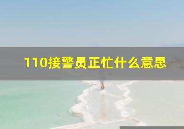 110接警员正忙什么意思