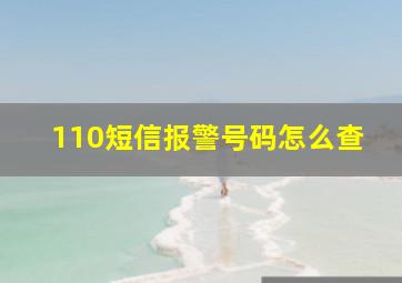 110短信报警号码怎么查