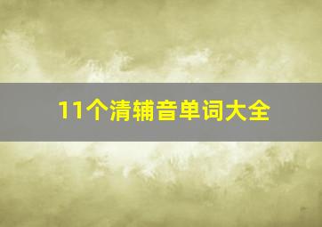 11个清辅音单词大全