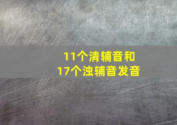 11个清辅音和17个浊辅音发音