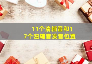 11个清辅音和17个浊辅音发音位置