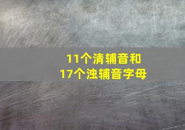 11个清辅音和17个浊辅音字母