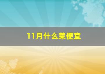 11月什么菜便宜