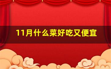 11月什么菜好吃又便宜