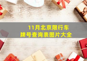 11月北京限行车牌号查询表图片大全