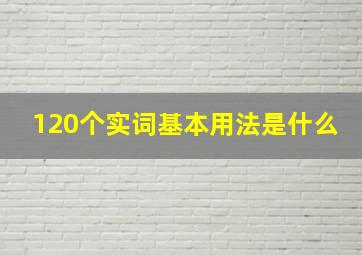 120个实词基本用法是什么