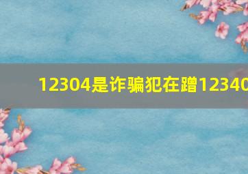 12304是诈骗犯在蹭12340