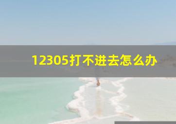 12305打不进去怎么办