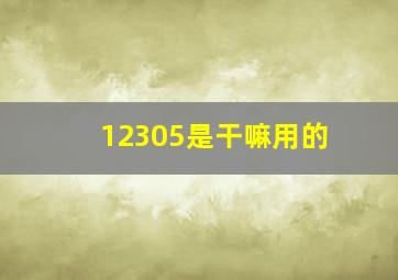 12305是干嘛用的