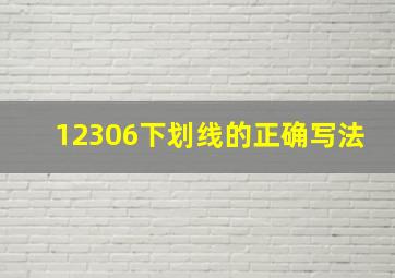 12306下划线的正确写法