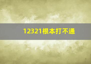 12321根本打不通