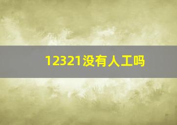 12321没有人工吗