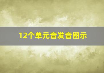 12个单元音发音图示