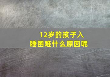 12岁的孩子入睡困难什么原因呢