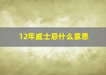 12年威士忌什么意思