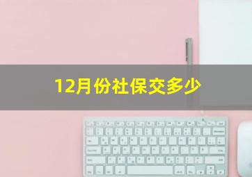 12月份社保交多少