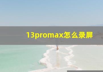 13promax怎么录屏