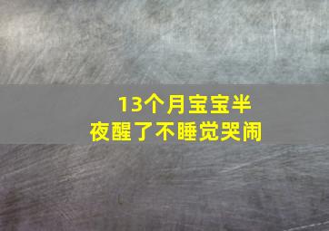 13个月宝宝半夜醒了不睡觉哭闹