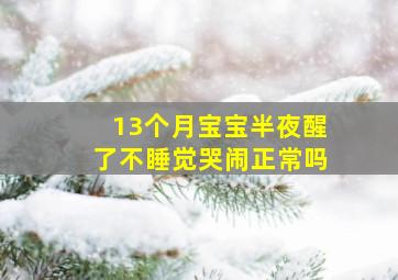 13个月宝宝半夜醒了不睡觉哭闹正常吗