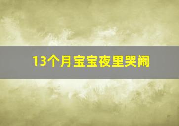 13个月宝宝夜里哭闹