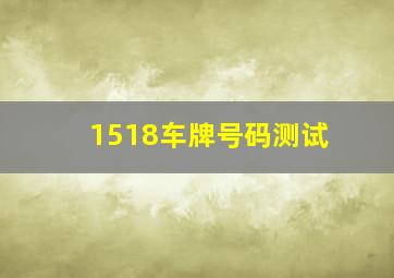 1518车牌号码测试