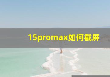 15promax如何截屏