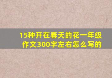 15种开在春天的花一年级作文300字左右怎么写的