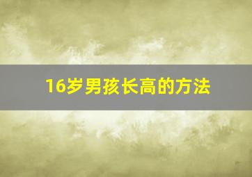 16岁男孩长高的方法