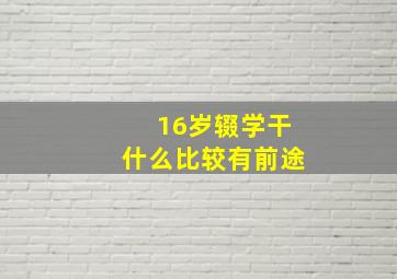 16岁辍学干什么比较有前途