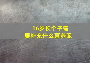 16岁长个子需要补充什么营养呢