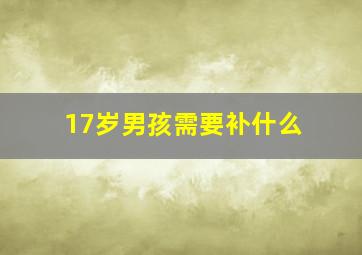 17岁男孩需要补什么