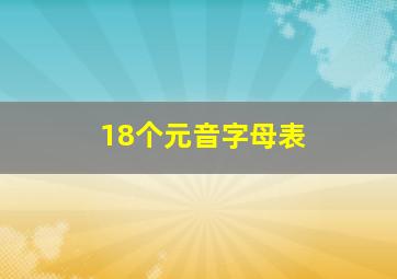 18个元音字母表