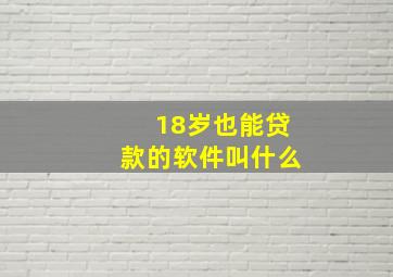 18岁也能贷款的软件叫什么