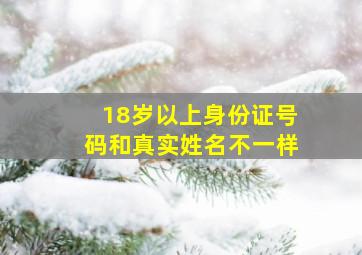 18岁以上身份证号码和真实姓名不一样